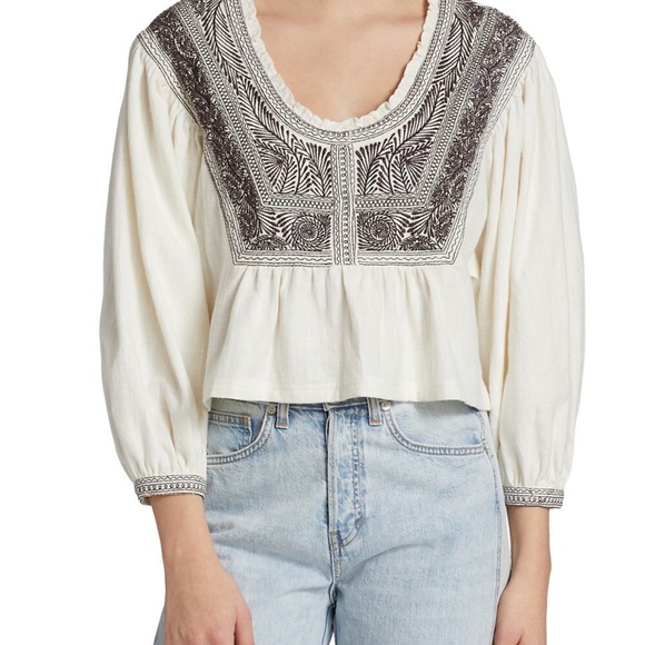 NWT Free People Embroidered Blouse - Picture 2 of 6